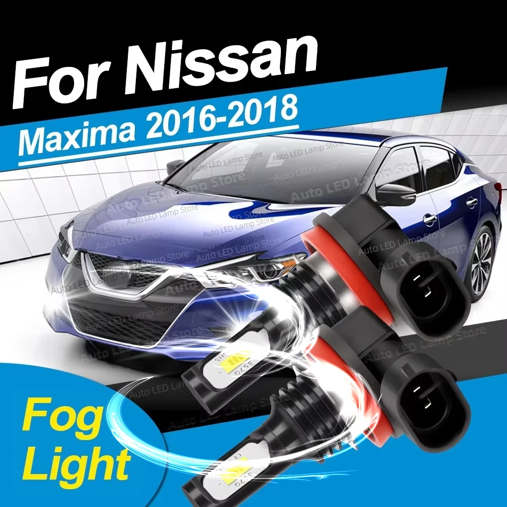 

2pcs Led Fog Light Canbu H11 H8 Car Fog Bulb High Power 6000K For Nissan Maxima 2016 2017 2018 20000LM Ultra Bright