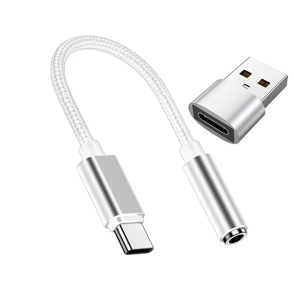 Type C to 3.5mm Headphone Adapter USB-C 3.5 Jack Audio Cable for Huawei P30 Xiaomi Samsung Oneplus Earphone Audio Adapter