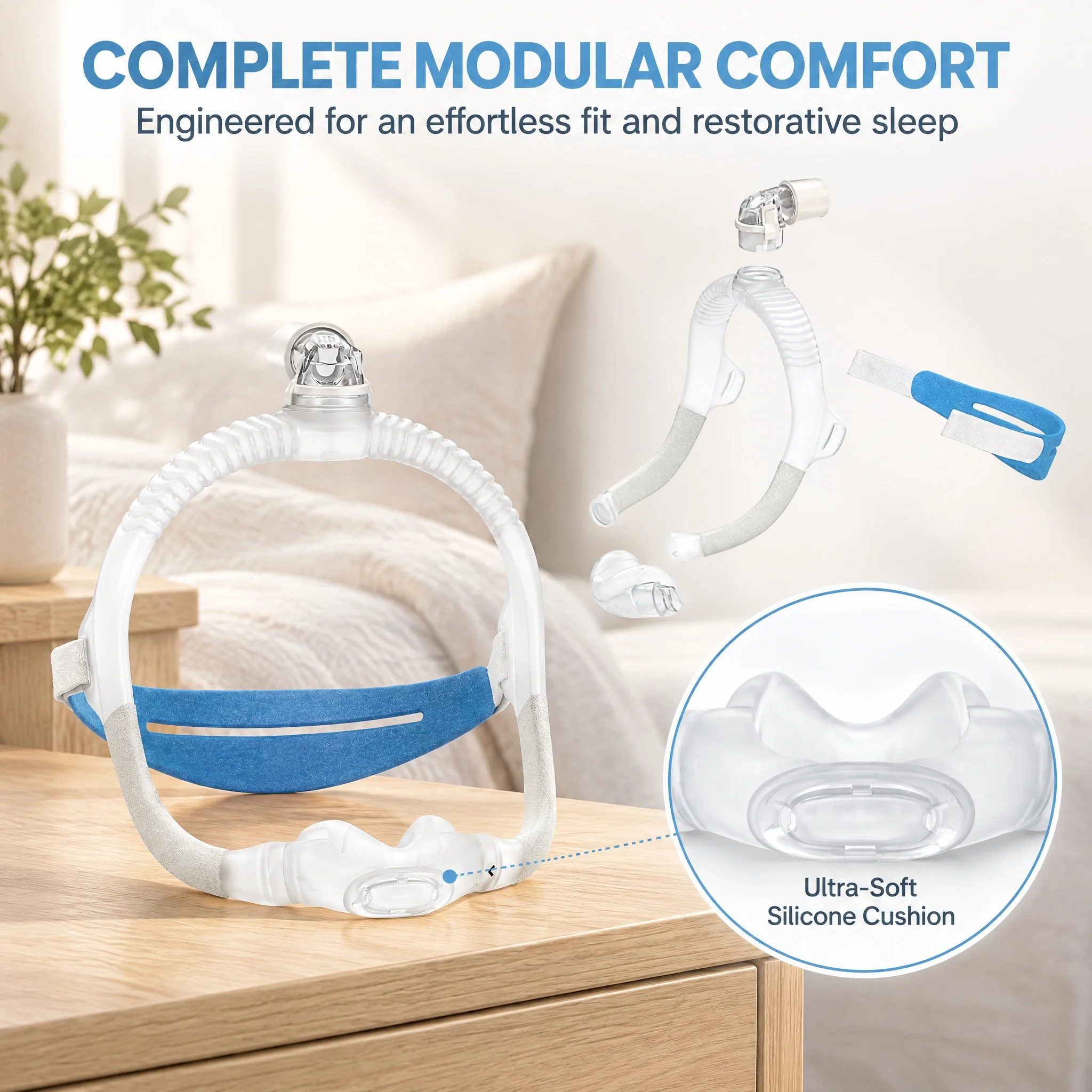 AirFit N30i Nasal CPAP Mask for Sleep Apnea Anti Snoring, Medium Frame with Adjustable Headband, Nasal Pillow Cushion S/M/SW