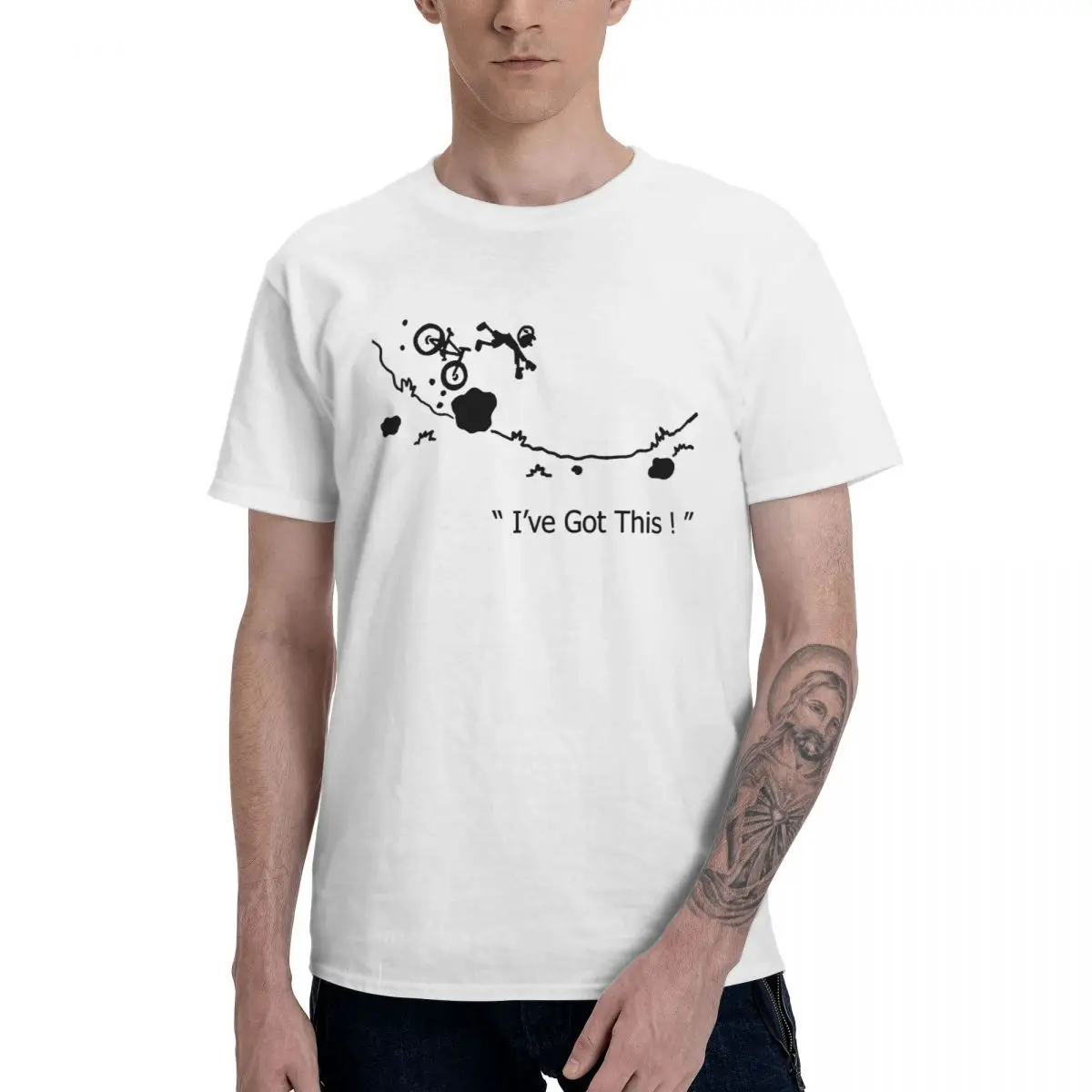 Fashion Cycling Crash Mountain Bike T-Shirt Pure Cotton Crewneck Men T Shirts Short Sleeve PlClassic Tees Tops