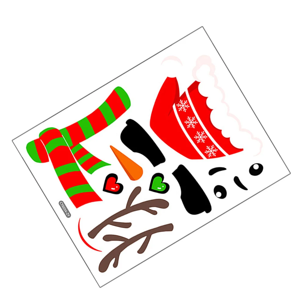 

Xmas Wall Decals Festive Snowman Face Stickers for Glass Windows Holiday Room Decor Christmas Window Decorations Removable