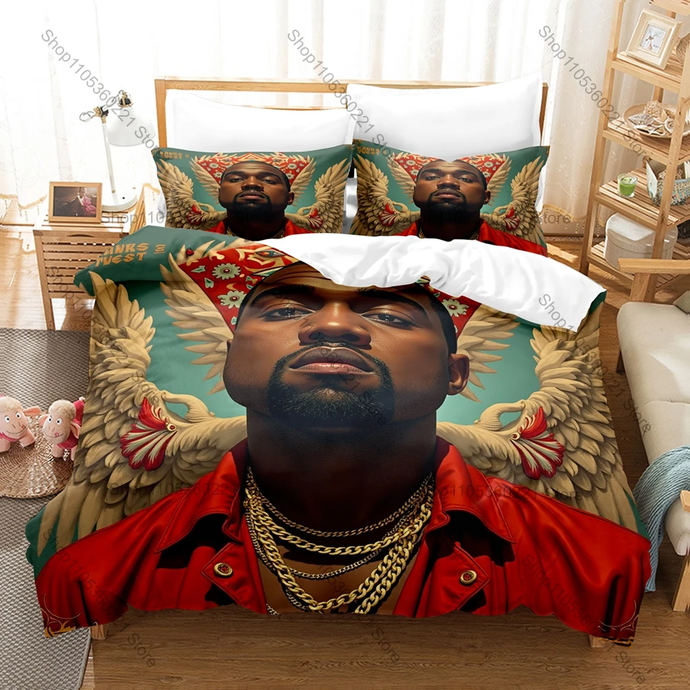 Legendary Hip Hop Rapper Ye Kanye West Graduation Bear Donda Yeezus Album Collage Bedding Set 1 Duvet Cover + 2 Pillowcases