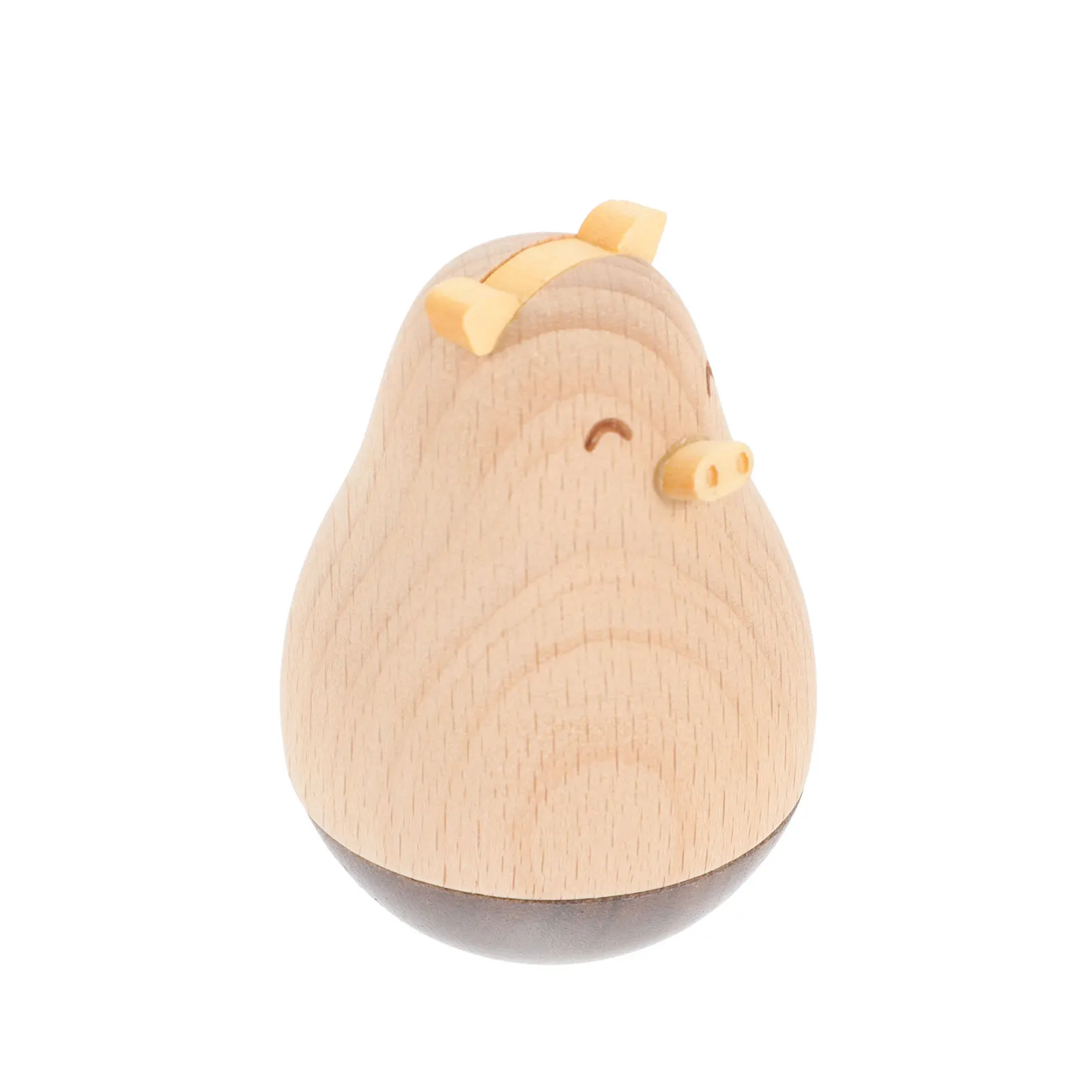 

Wooden Tumbler Animal Figurine Sculpture Animal Figurine Small Pig Statue Home Office Decor Christmas Gift Idea