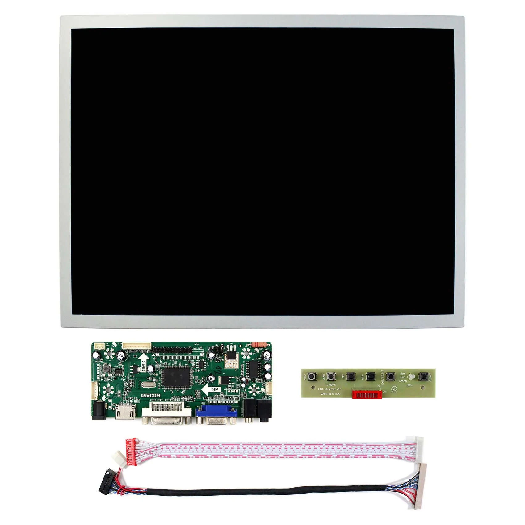 15inch 1024x768 LQ150X1LW94 15" IPS LCD Screen work with HD MI DVI+VGA Audio LCD Controller Board M.N68676.2A