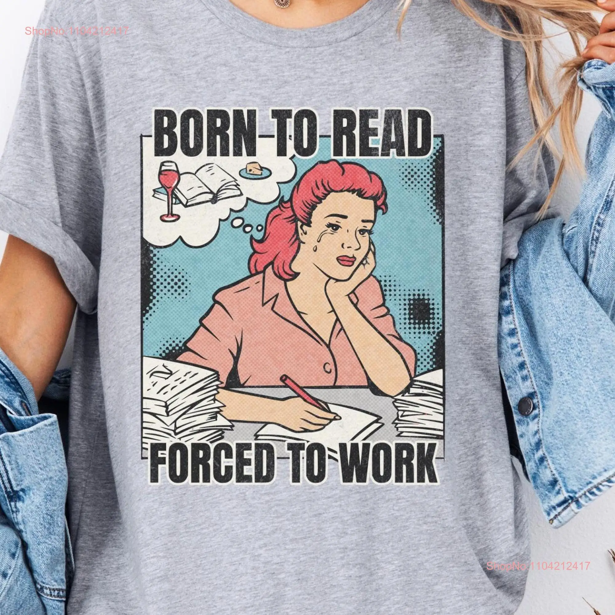 Born to Read Bookish T Shirt for Book Nerd Funny Reader Vintage Retro Lover Her Bibliophile Girl long or short sleeves