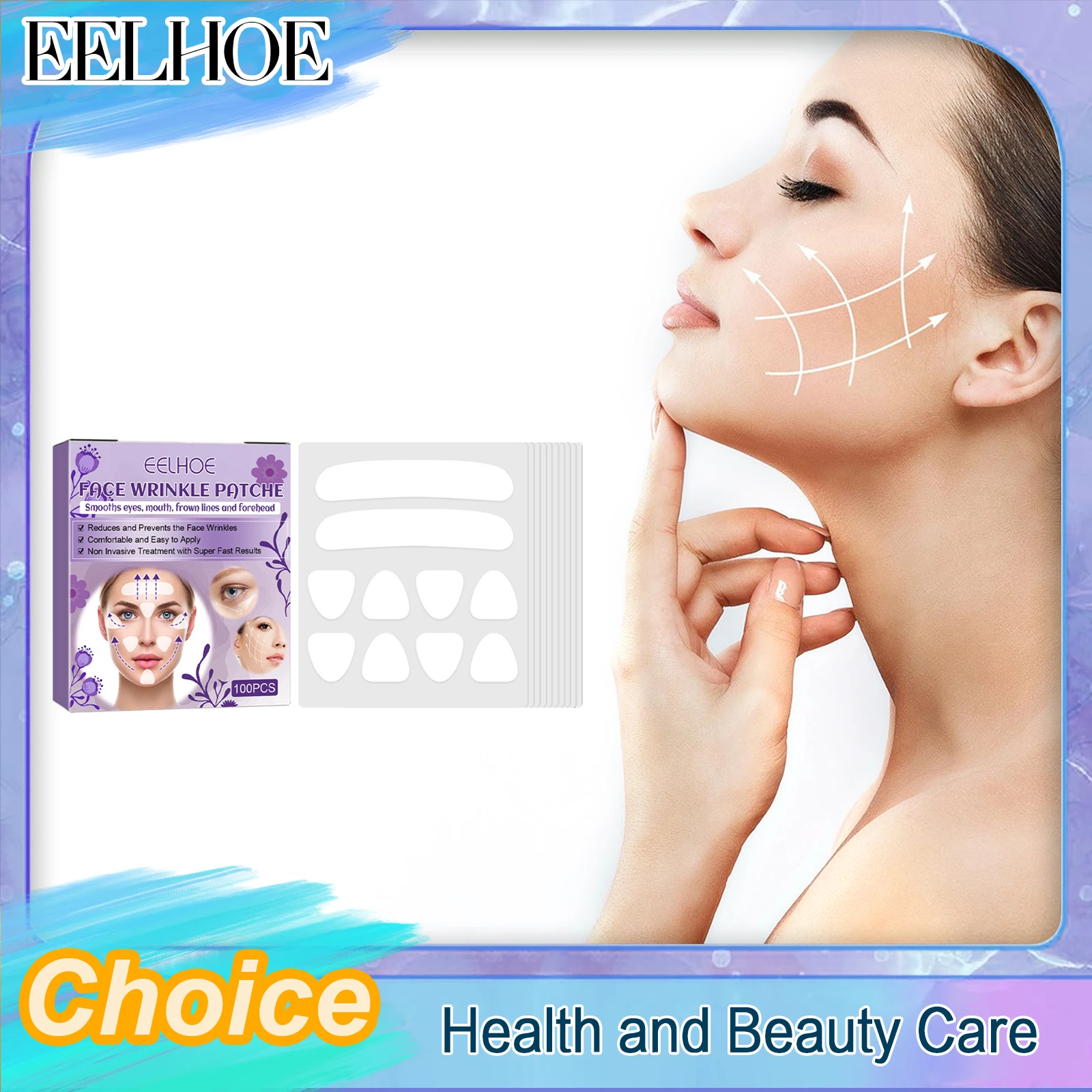 

Eelhoe Collagen Anti-wrinkle Facial Mask Face Skin Cheek Sticker Forehead Patch Smile Lines Patches Anti-aging Wrinkles Remove