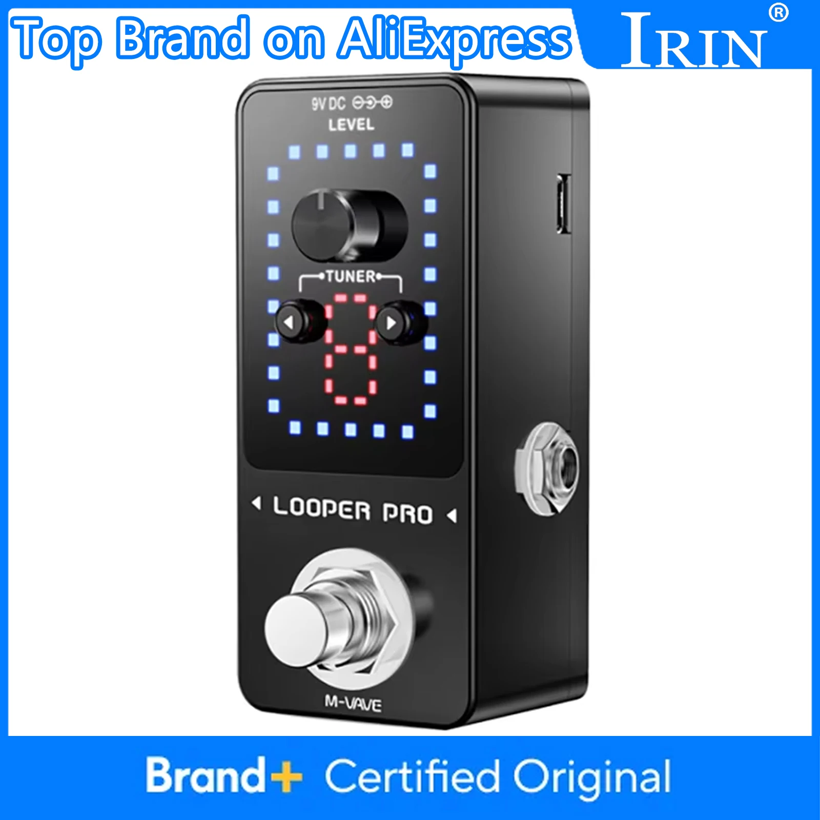 

Педаль эффектов для гитары M-VAVE Looper Pro, 9 петель, 40 минут, запись, петля времени, неограниченное количество, эффект для электрогитары Overdub