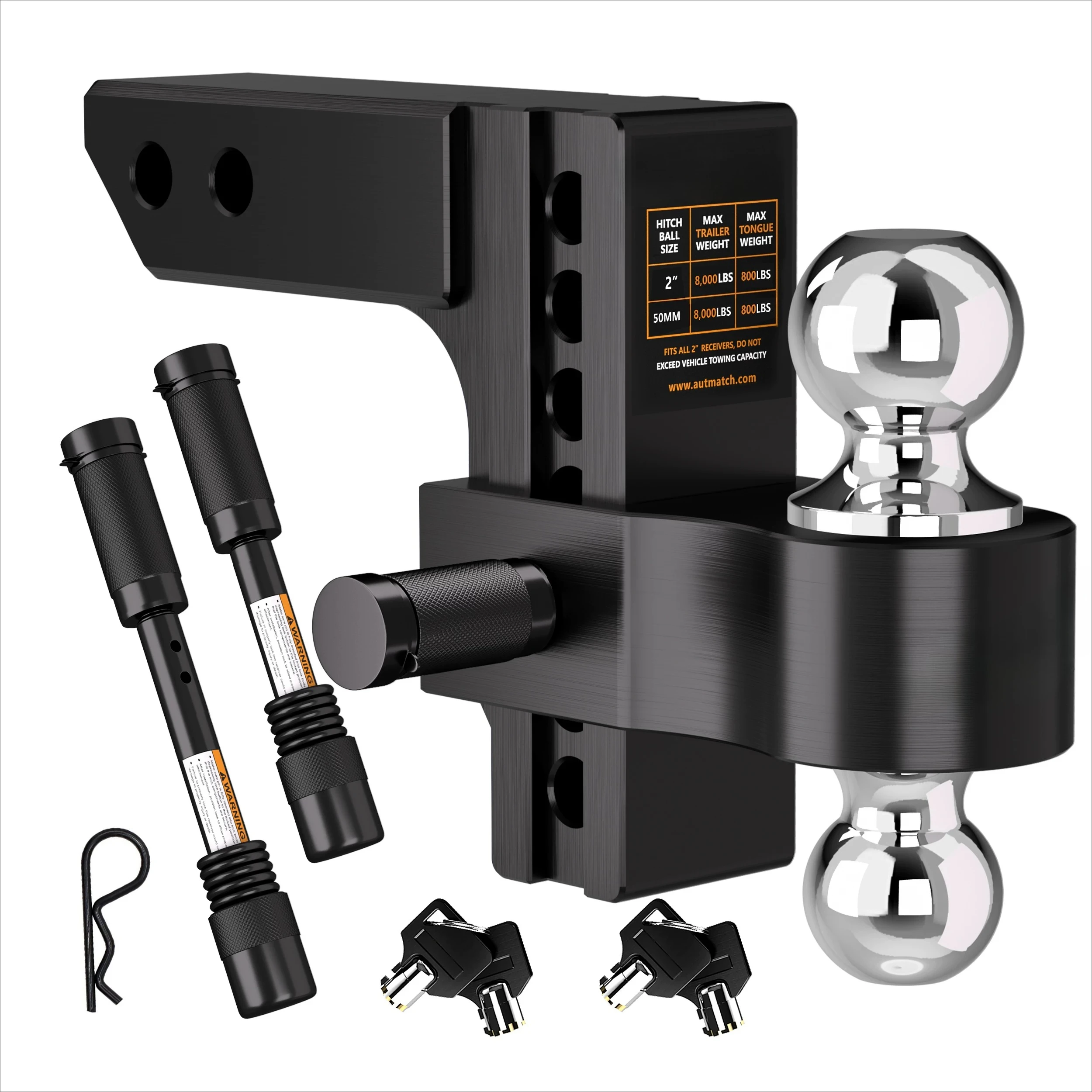 Adjustable Aluminum Alloy Trailer Arm Trailer RV Traction Double Ball Head