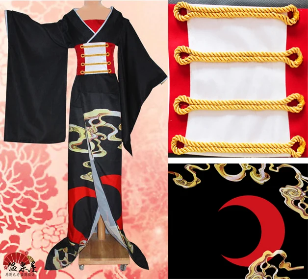 COS-HoHo [Customized]Anime xxxHOLiC Ichihara Yuko Coral Kimono Trailing Red Dress Uniform Cosplay Costume Halloween Party Outfit