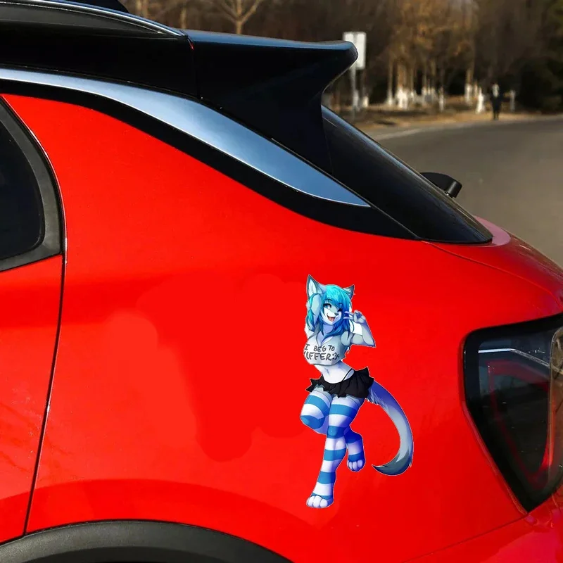 Femboy Hooters فروي الكرتون ملصقات السيارات الفينيل مقاوم للماء الكتابة على الجدران الشارات انسداد خدش دراجة نارية تخييم الشارات #3