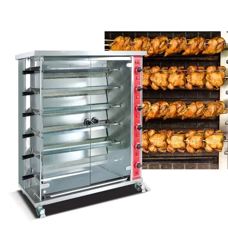 for CHUAGNYU Commercial 30 Full Chicken Gas Grill Brazilian Style BBQ Rotisserie Oven Outdoor Cooking Equipment