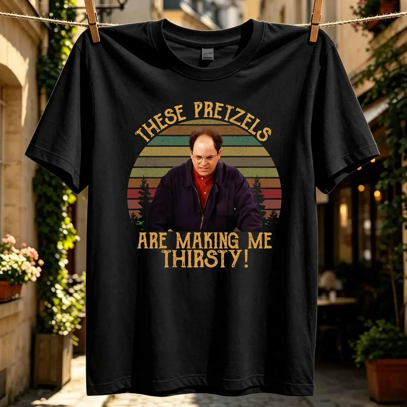 washed T Shirt These Pretzels Making Me Thirsty Retro Vintage vintage Washed Casual Stretched designer clothes