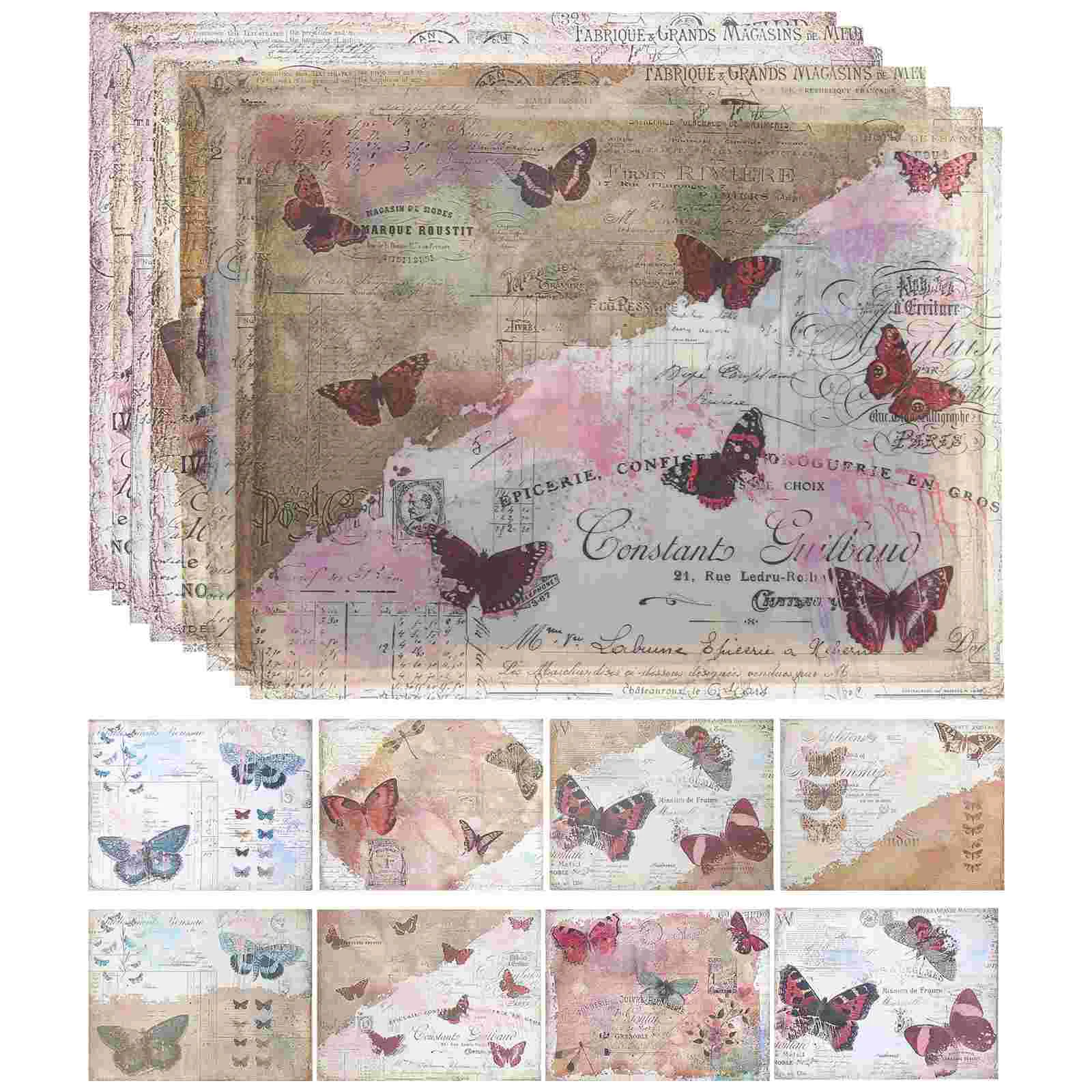 16 Pcs Retro Handbook Stickers Scrapbook Material Paper Vintage Scrapbooking Supplies Delicate for Journaling Magazine