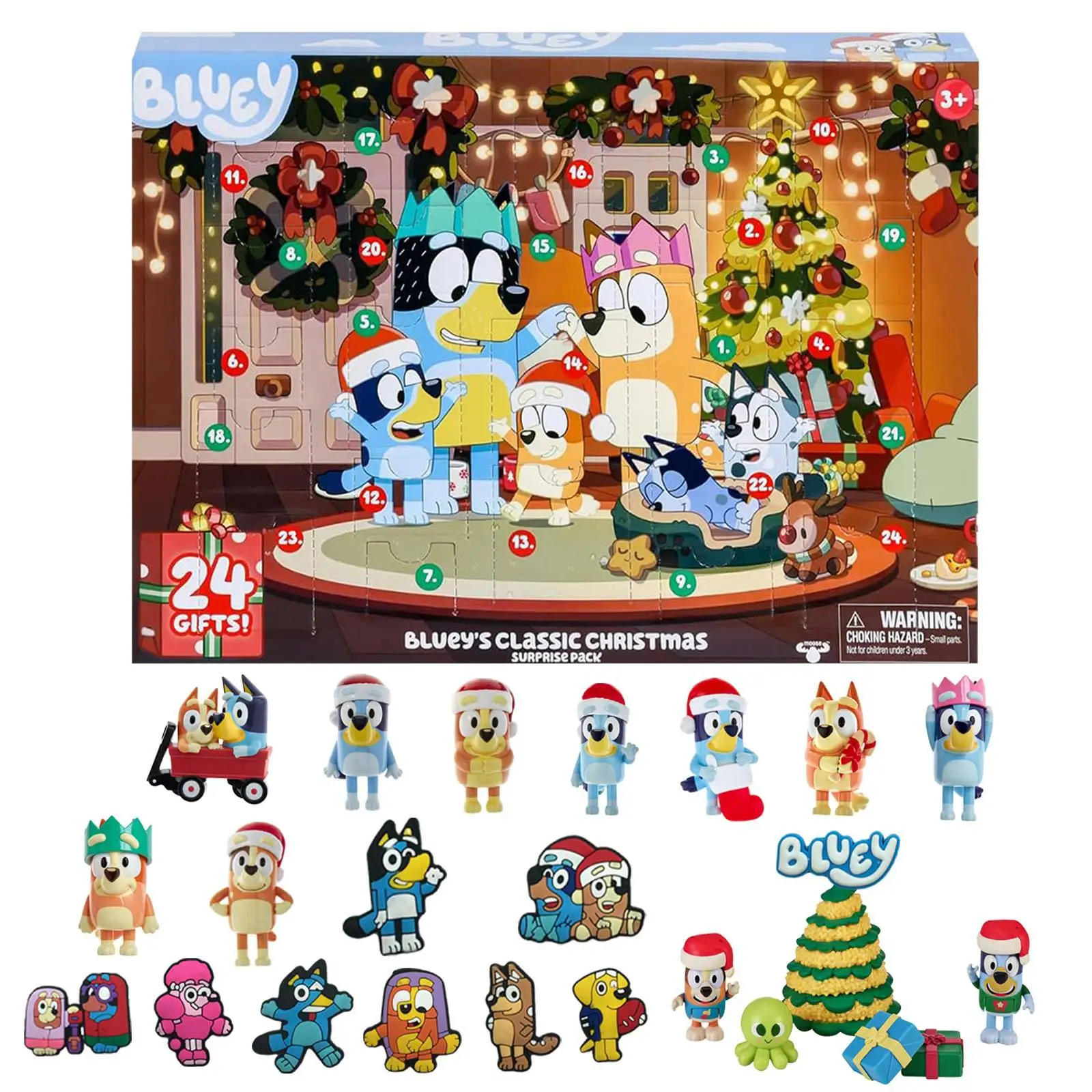 Anime Calendario Scatola Cieca PAW Patrol Bluey Dog Cartoon Figure Giocattoli 24 Fori Bambola Genitore Interagire Regalo Bambini Natale Avvento