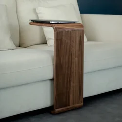 Nordic Minimalist Side Table – Solid Wood Coffee Table, Sofa Corner Stand, Black Walnut Furniture, Living Room Decor.