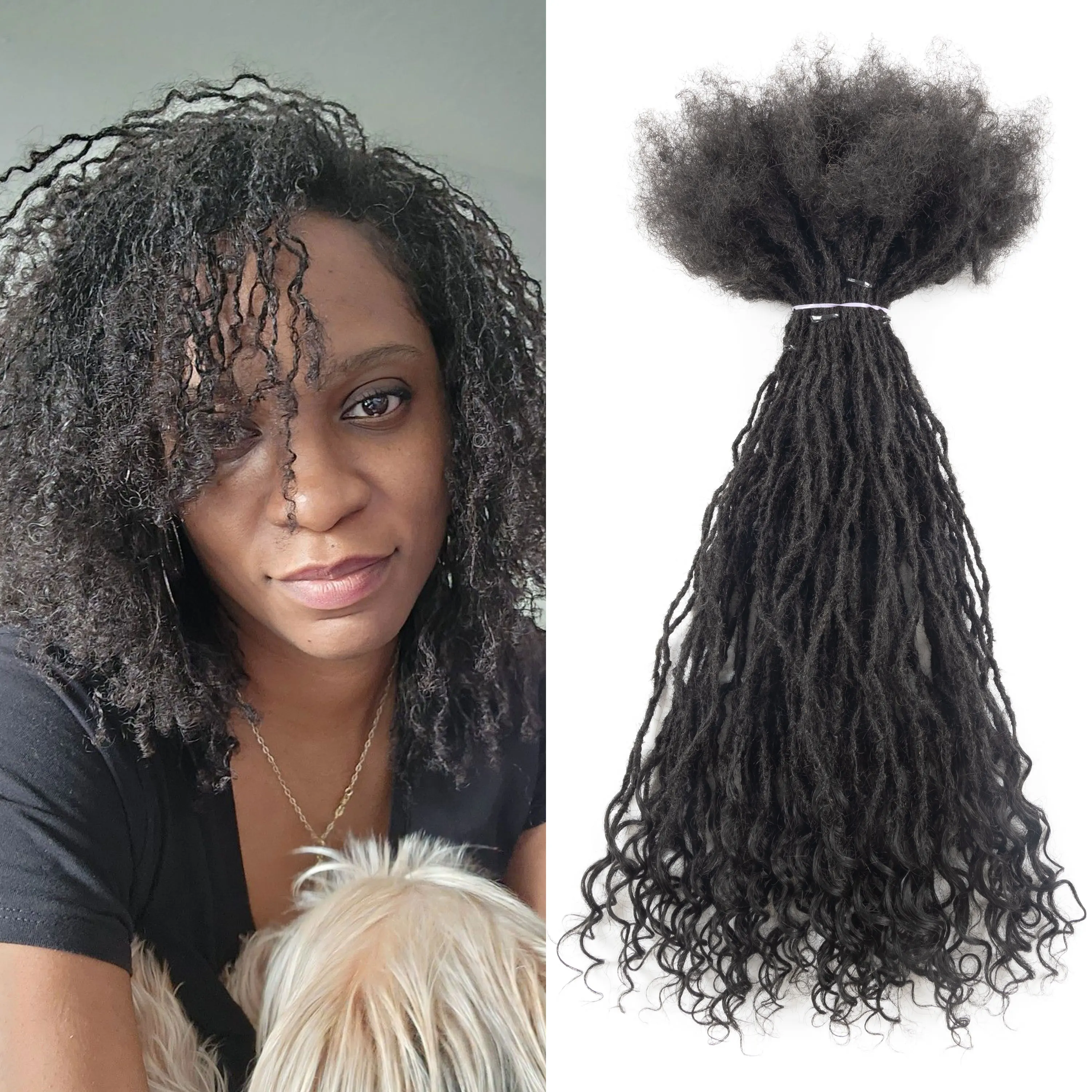 

Sister Locs Interlock Locs Permanent Dreadlocks Extension Human Hair Dreadlocks Extensions Can Be Dyable and Bleach Color