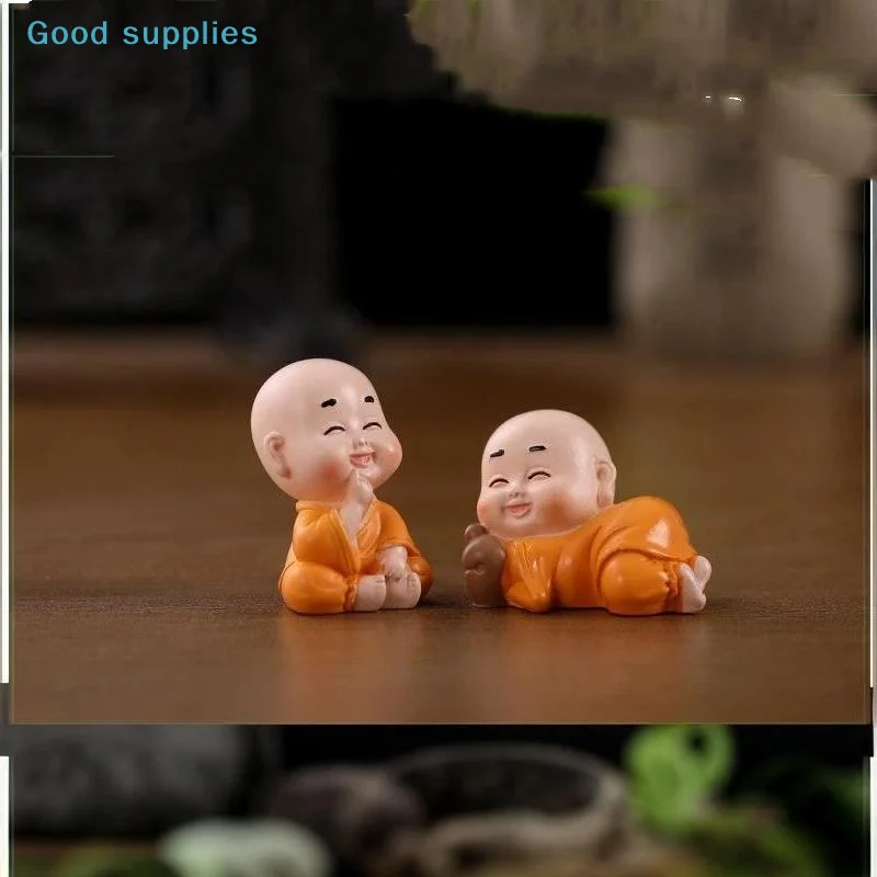 nimbleSmall Resin Monk Ornaments Creative Adorable Styles Mini Figurines for Garden Terrarium Home Office Desktop Decorobject