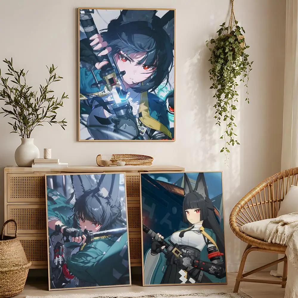 Hoshimi Miyabi Z-Zenless Zone Zero Poster Stylized Art Textured Canvas Mural For Bedroom Living Room Interior Wall Decoration