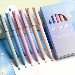 6Pcs/Set Cute Morandi Gel Pen Set Retro 0.5mm Color Signature Pen Student Writing Ink Pen Ballpoint Pen School Office Stationery