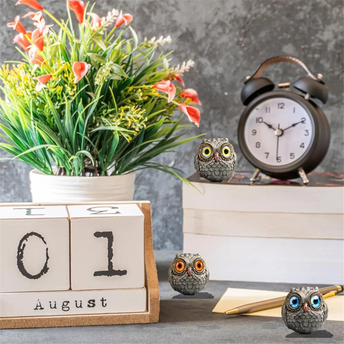 N14R Top Lucky Owl Guardian - Mini Wise Watcher Owl, Resin Funny Lucky Mini Owl Statue the Best Gift for Animal Enthusiasts