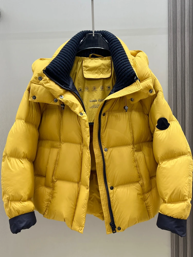 Women's ort Puffer Jaet 90% White Du down Hooded Thiened Winter Outerwear Bread Sle Warm Commute Sle Nylon