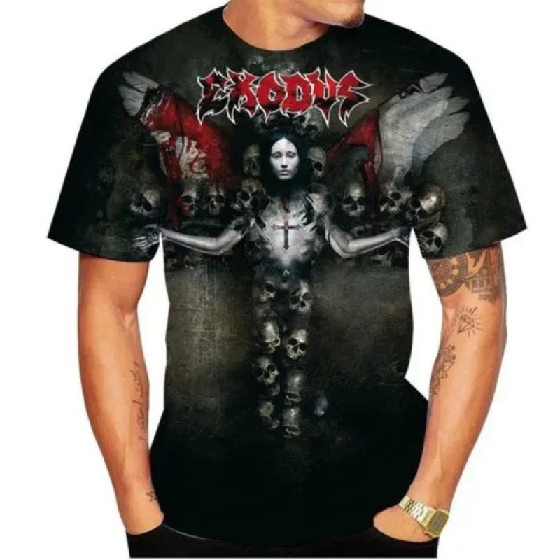 Metal Rock Exodus Band 3D Print T-shirt Fashion Men Clothing Summer Casual Oversized T Shirt Hip Hop Harajuku Street Unisex Tops