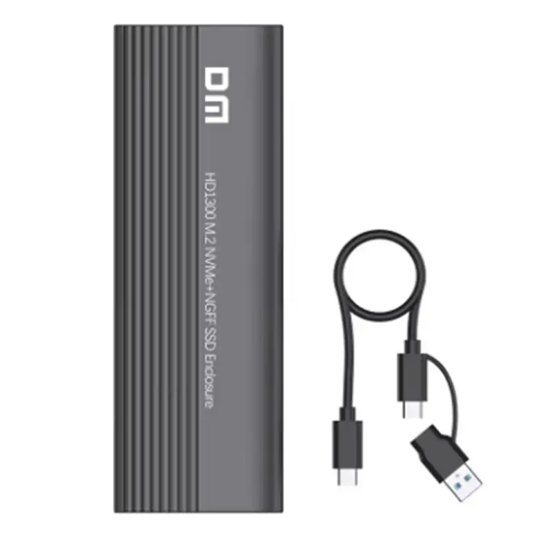 

DM HD1300 Без инструментов M. 2 Nvme/SATA Корпус SSD с двумя протоколами — USB 3.1 Gen2 Type-C Корпус 10 Гбит/с с поддержкой UASP/TRIM