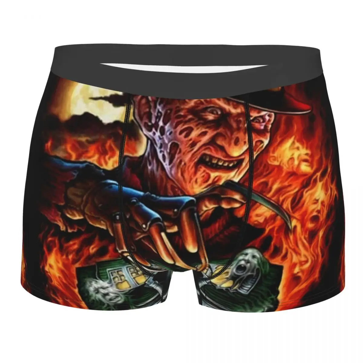 Custom Horror Movie Killer Underwear Men Breathable Halloween Film Boxer Briefs Shorts Panties Soft Underpants For Male