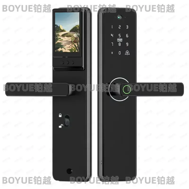 for WiFi Keyless Wooden Door Lock with Camera Doorbell Anti-theft Digital Lock Home Entrance Fingerprint Code