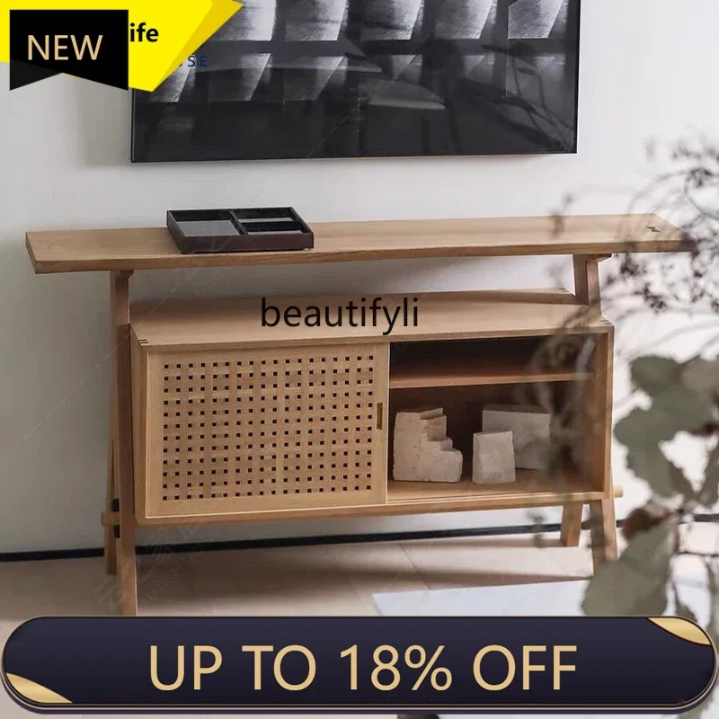 

P178 Japanese Style Solid Wood Sideboard Cabinet Living Room Minimalist Storage Cabinet Decorative Organizer Sideboard Customiz