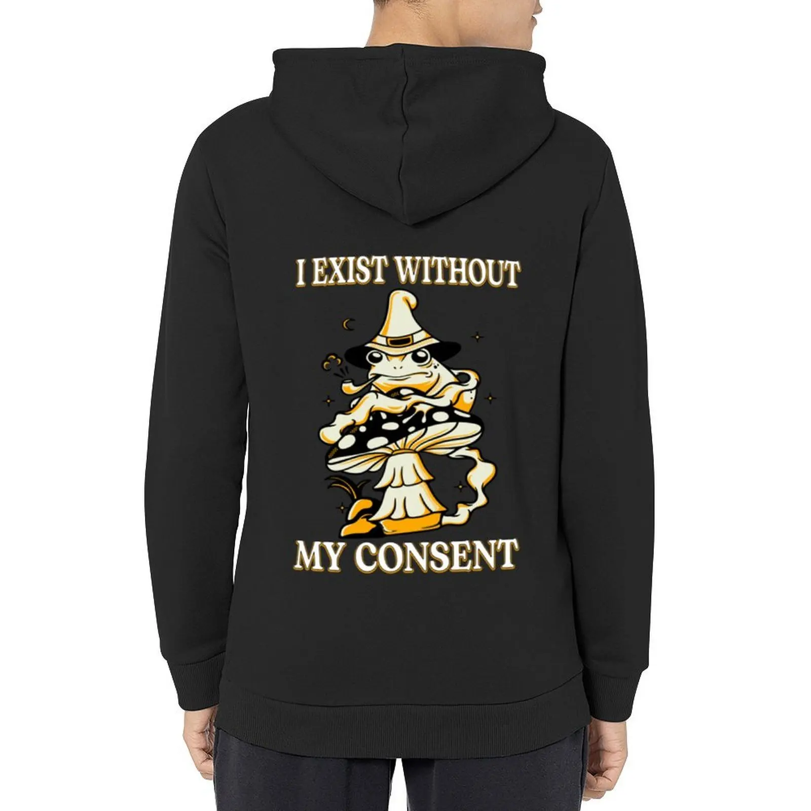 

I Exist Without My Consent Frog Funny Surreal Meme Me IR Hoodie aesthetic clothing men's sweat-shirt men clothes tracksuit