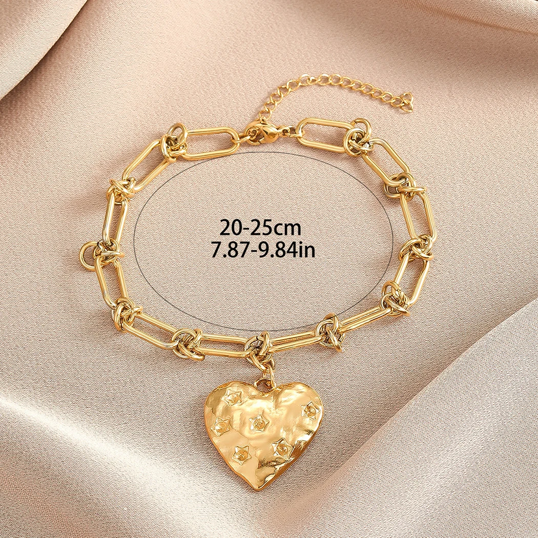 Chandler 3D Heart Bracelet Jewelry in Love Puffy Heart Minimalist Bracelet for Everyday Love Bracelet for Women Girls