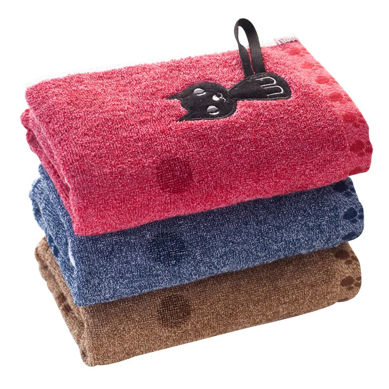 High Quality Cute Cat Soft Towels 25x50cm Child Towel Water Absorbing for Home Bathing Shower