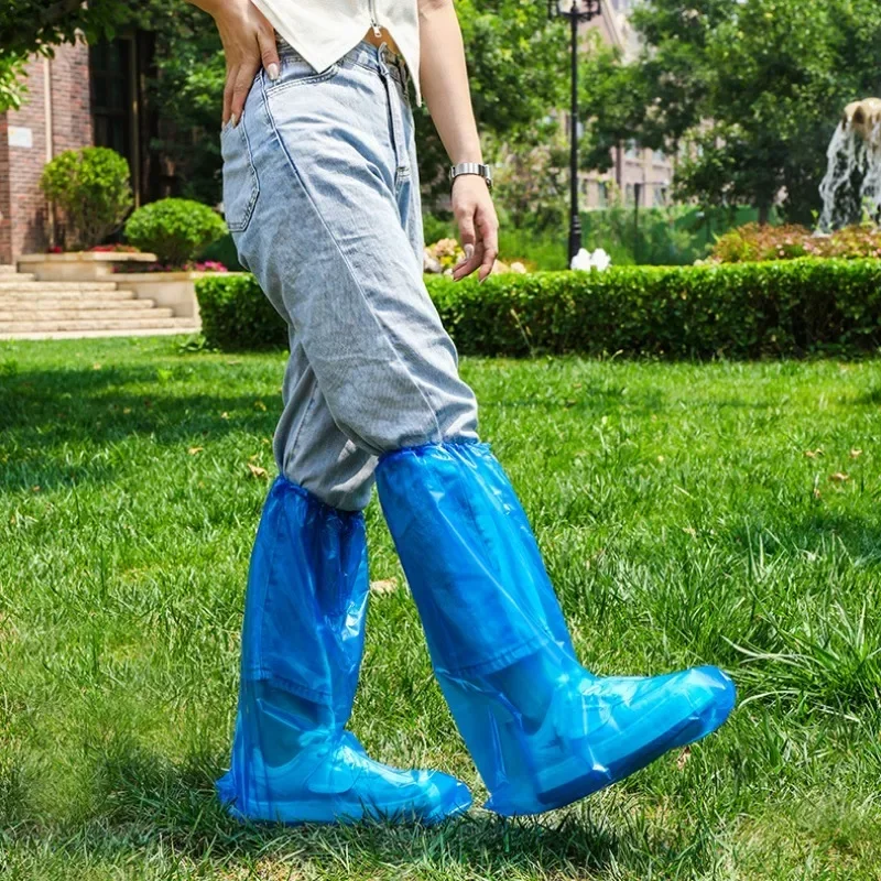 1/3/5Pairs Disposable shoe boots rain waterproof shoes cover men Ms. plastics Thickened Wear-resistant Isolation Foot Cover