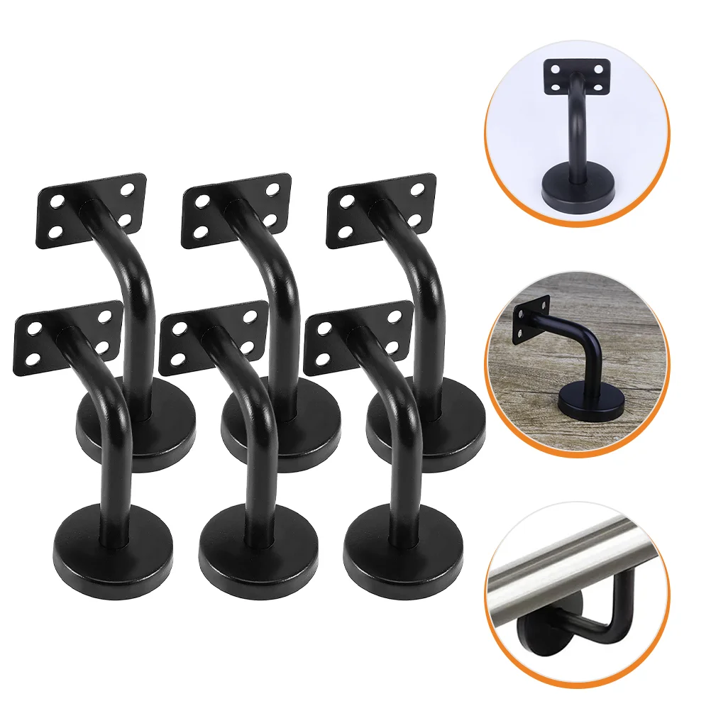 6 Pcs Staircase Handrail Bracket Fashionable Holder Outdoor Modern Decoration Stairway Railing Brackets Stainless Steel
