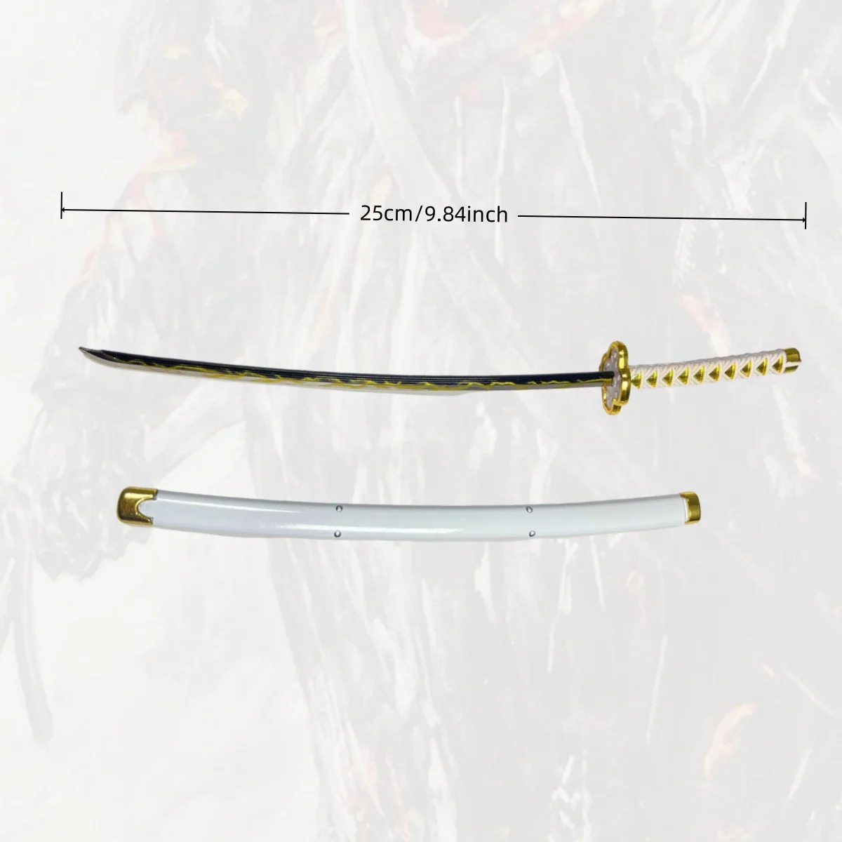 9.8 inch Demon Slayer Agatsuma Zenitsu Metalen Katana Zwaard Originele Samurai Sabel Kanata Ninja Mes Cosplay Accessoires Prop Speelgoed