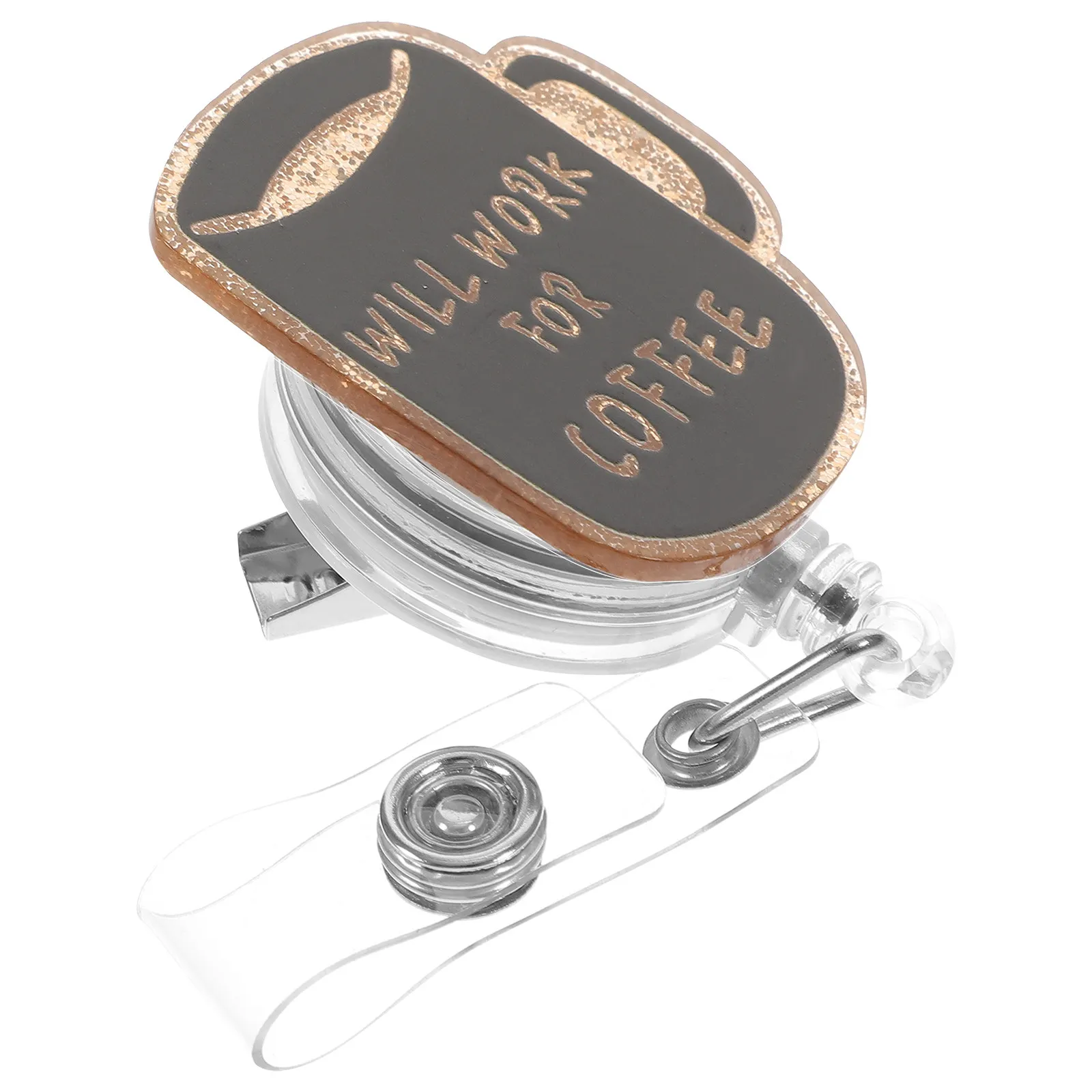 Rotating Alligator Clip Badge Reel Retractable Id Holder Acrylic Lightweight Sturdy for Staff Office Workers Volunteers