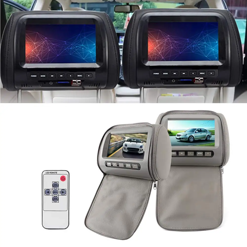 Car Headrest DVD Display, Dual Portable Car Headrest Video Players 7in HD LCD Digital Touch Screen Car TV MP5 Player