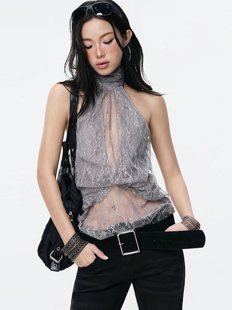 

Женский топ Nibber для музыкальных фестивалей, пэчворк, кружево, халтер, бандажный, без спинки, со складками, облегающий, летний, модный, сексуальный, дерзкий, уличный стиль