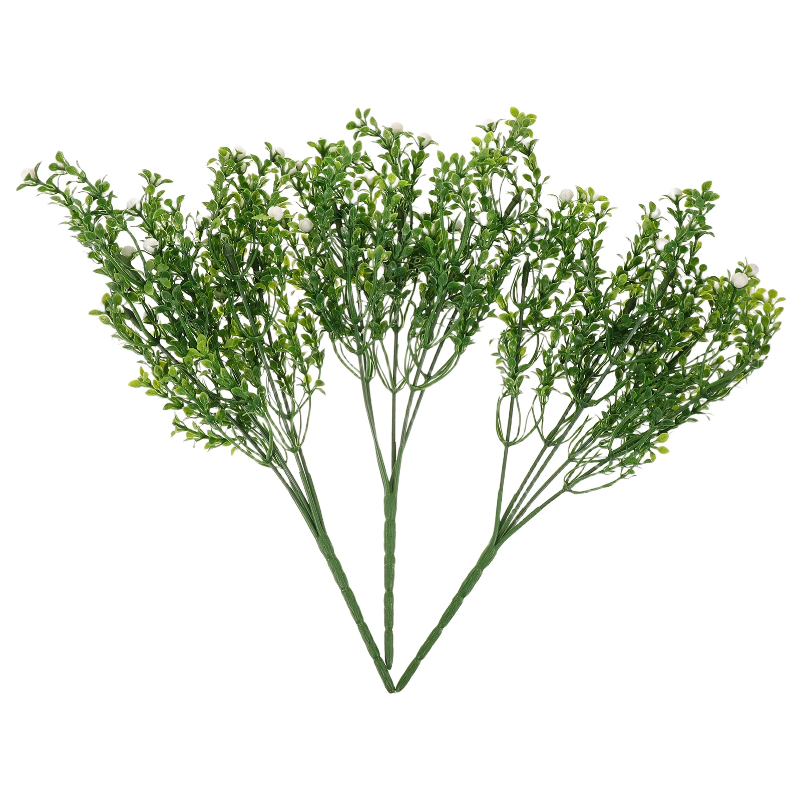 

Simulated Little White Fruit Decorative Green Branches Artificial Greenery Stems Simulation Twigs Blossom