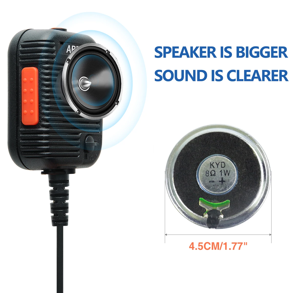 ABBREE AR-152 Walkie Talkie Speaker Mic K Plug 2 Pin Volume Adjustable For BAOFENG AR-152 UV-5R UV-25 PRO Ham Two Way Radio view 4