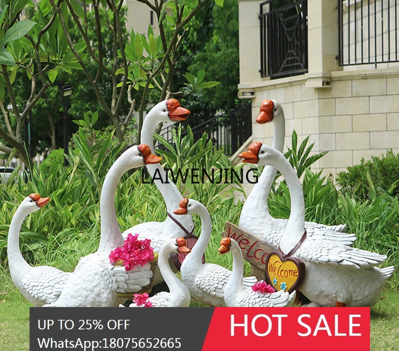 

MJY outdoor garden decoration garden landscape simulation big white goose landing poultry ornament
