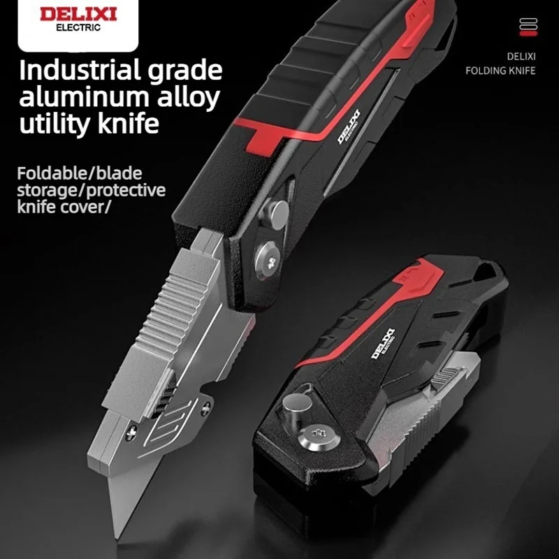 

Универсальный складной нож DELIXI GROUP для резки бумаги, многофункциональный инструмент для зачистки электрических проводов, прочный лезвие из цинкового сплава