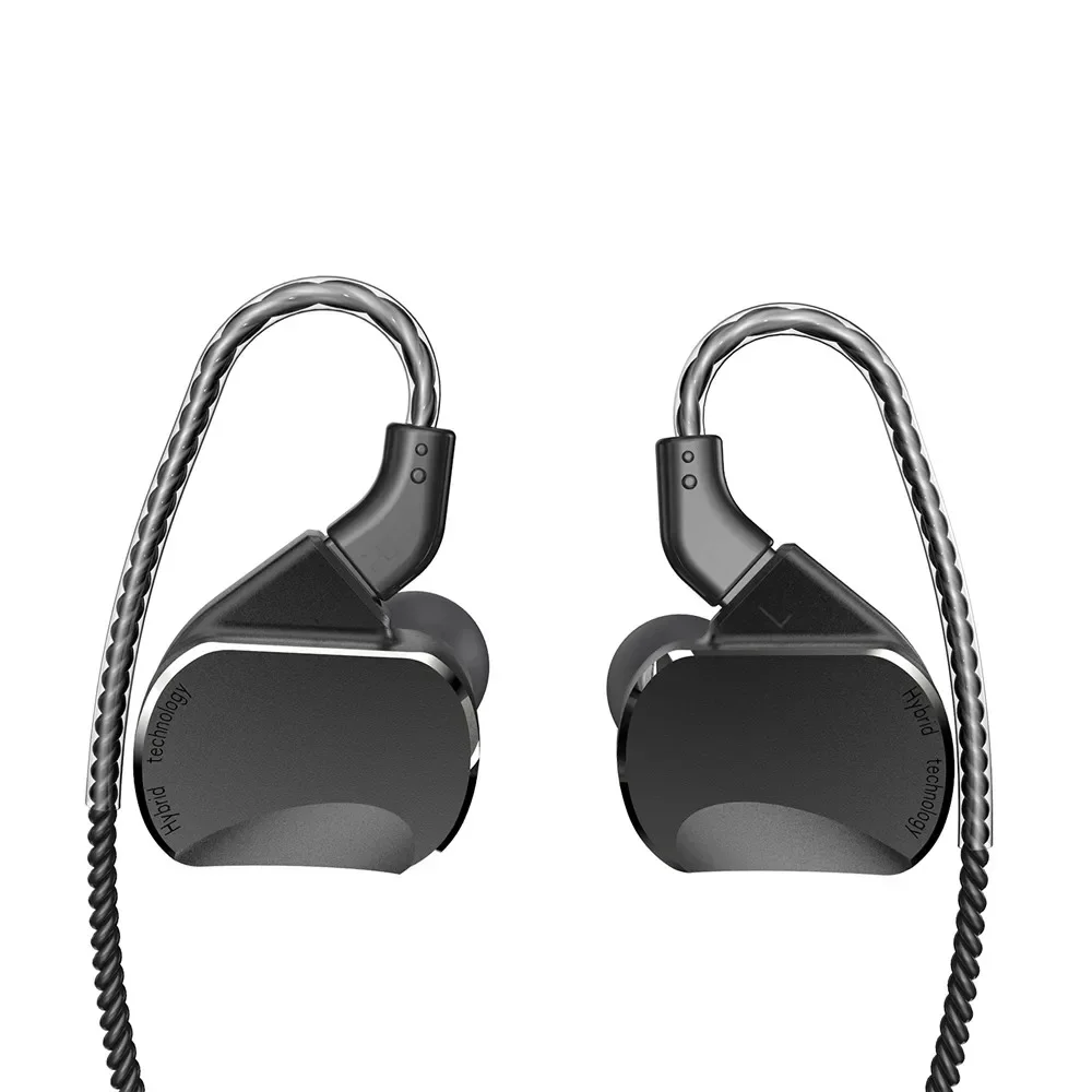 BQEYZ BQ3 3 BA + 2 DD Earphone Berkabel In-Ear HiFi Casing Earbud Logam Aluminium Kabel Dapat Diganti 0.78Mm