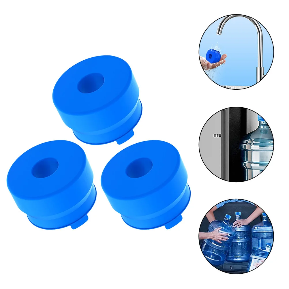 3 pçs tampa de garrafa de silicone à prova dwaterproof água vedação jarro tampa para dispensador de água balde tampa reutilizável substituição universal ajuste fácil de