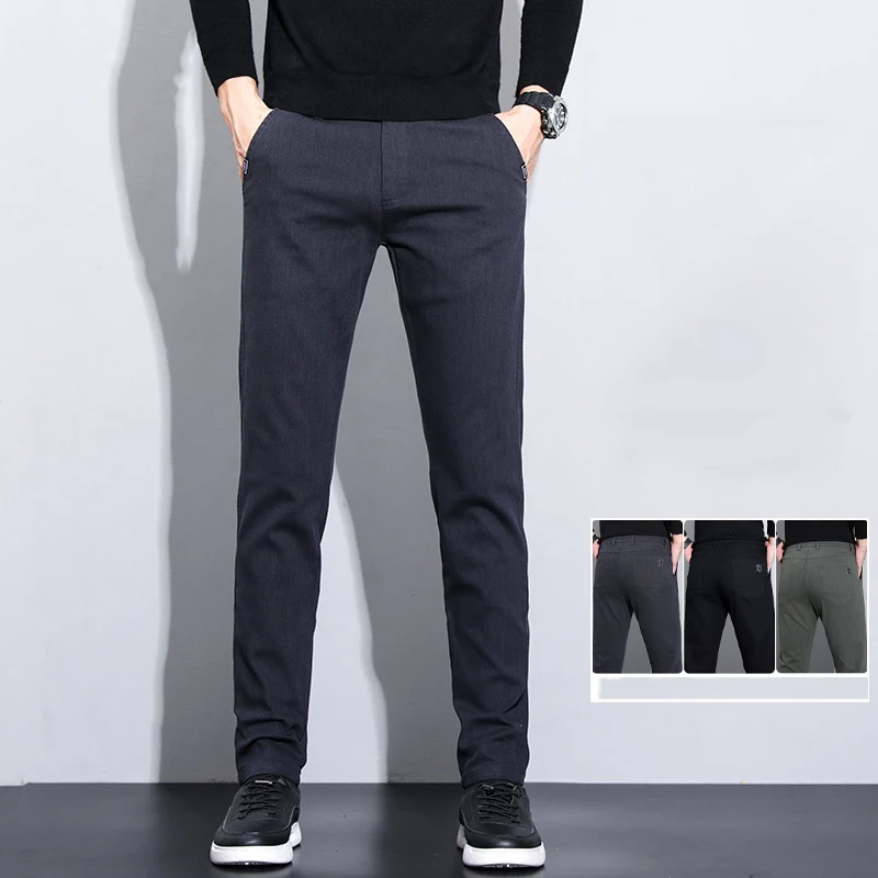 

2025 Autumn New Pants Men Business Slim Fit Cotton Party High Quality Brand Clothing Casual Formal Long Trousers Male 28-38