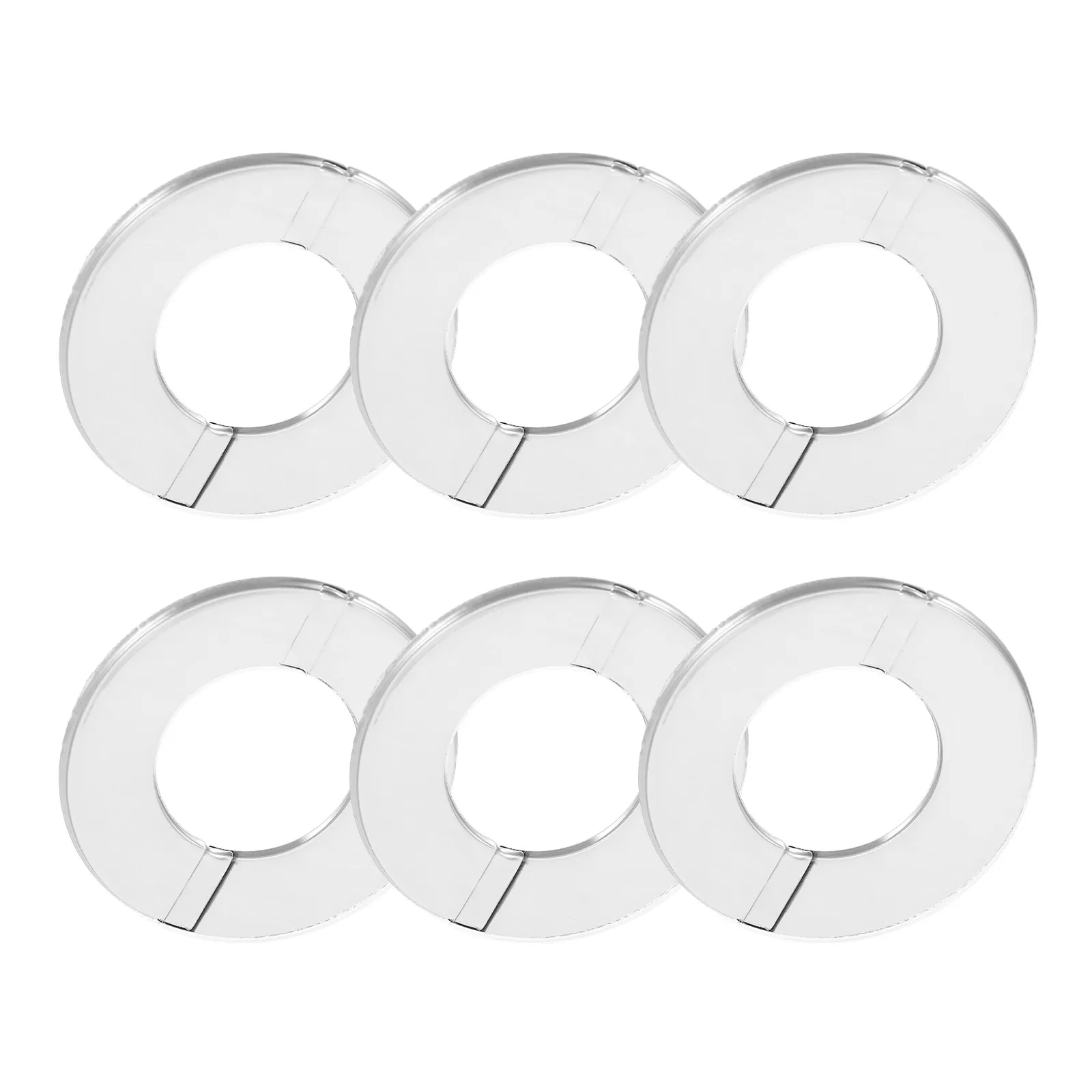 6Pcs Wall Split Flange Pipe Cover Stainless Steel Plumbing Flange Rings Toilet Kitchen Bathroom Faucet Hole Cover