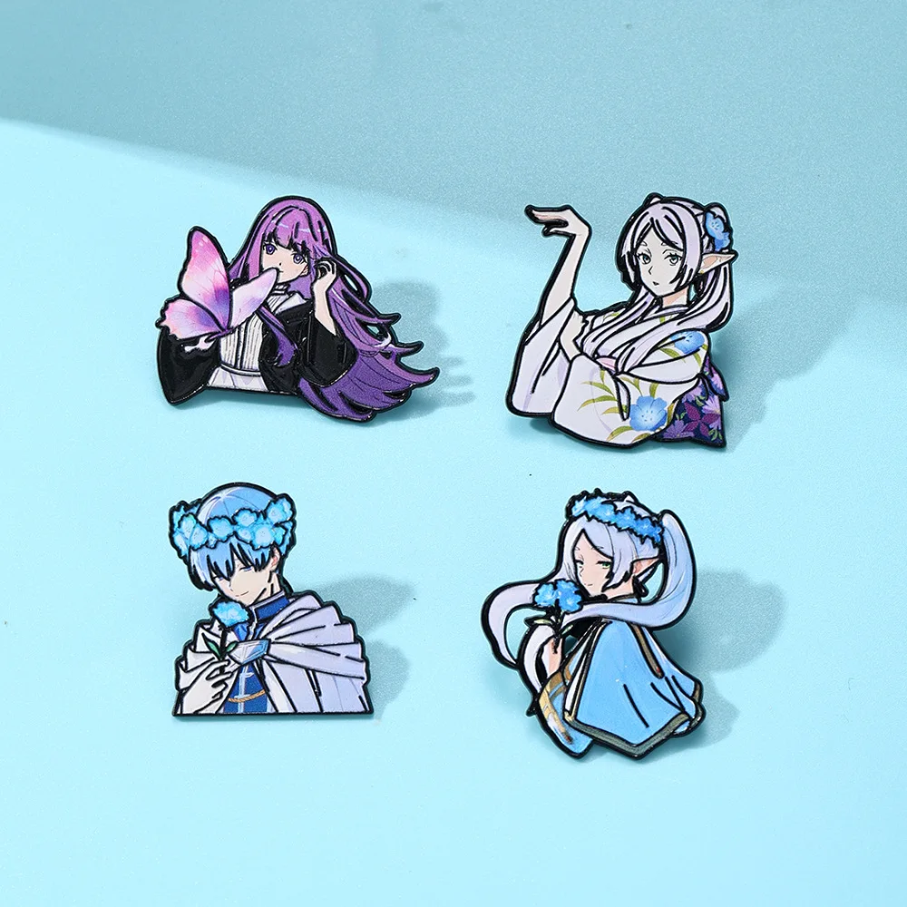 Japanese Anime Frieren: Beyond Journey's End Enamel Pins Brooches Anime Figure Frieren Badges For Fans Backpack Charm Jewelry
