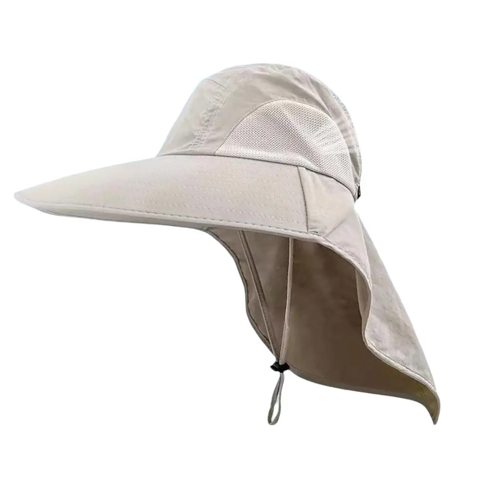 Breiter Krempe Verstellbarer Outdoor-Sonnenhut mit 50+ UPF-Schutz und Nackenschutz, Wasserdichter Nylonhut für Wandern, Angeln und Camping – Detail 1