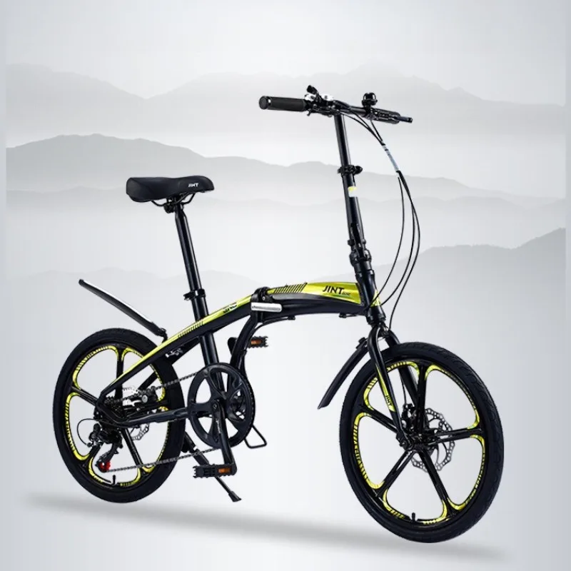 

20 Inch Aluminum Alloy Folding Bike 7 Speed Foldable Bicycle Adult Kids Lightweight Portable Quick Fold No Assembly Bikes